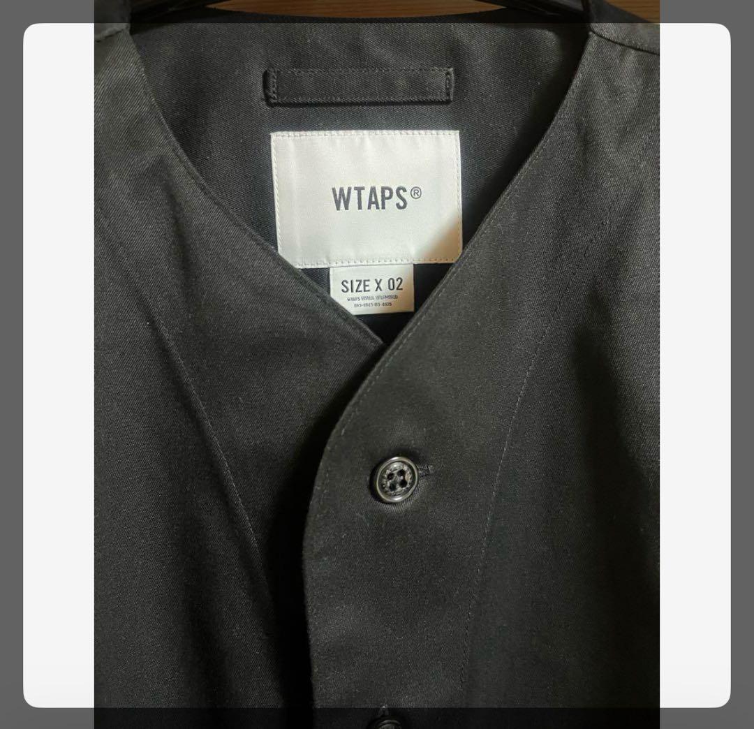 《美品》WTAPS ブラック ノーカラーシャツ ジャケット SIZE 02