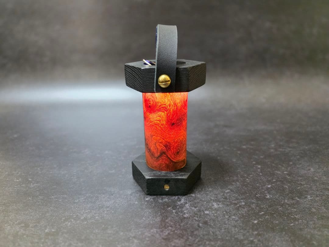 ゴールゼロ 楠瘤杢 天然木 真鍮 レザー ランタンシェード カバー グローブ