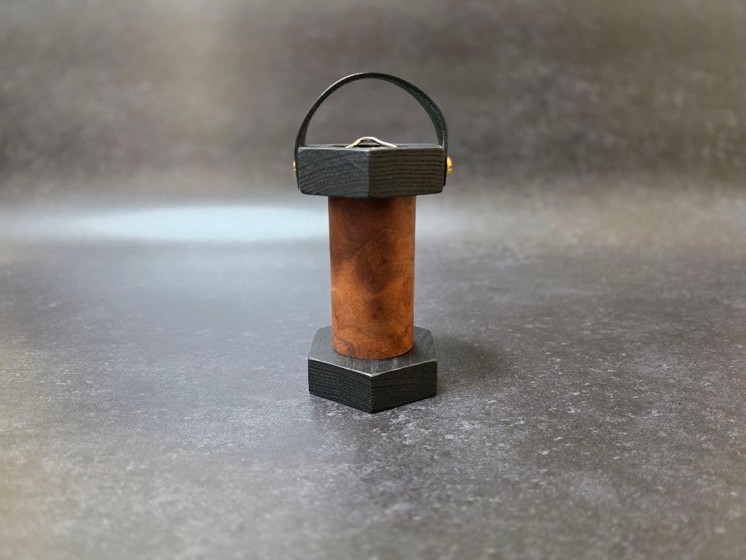 ゴールゼロ 楠瘤杢 天然木 真鍮 レザー ランタンシェード カバー グローブ