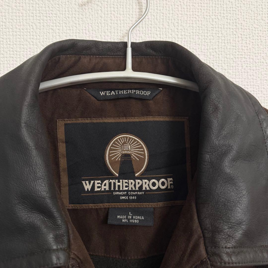 weatherproof フェイクスエードブルゾン L ブラウン