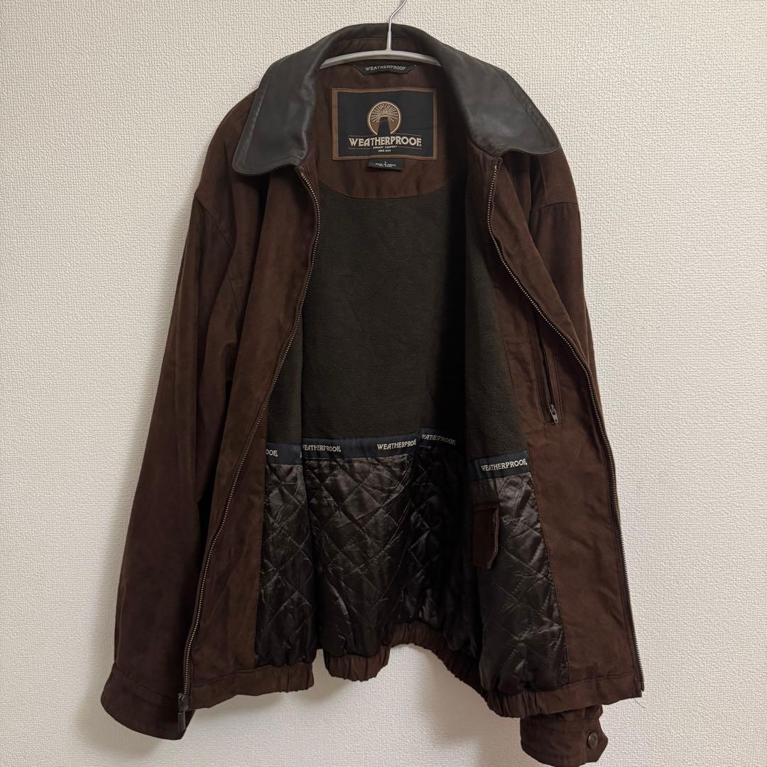 weatherproof フェイクスエードブルゾン L ブラウン