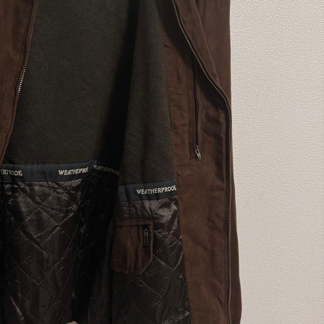 weatherproof フェイクスエードブルゾン L ブラウン