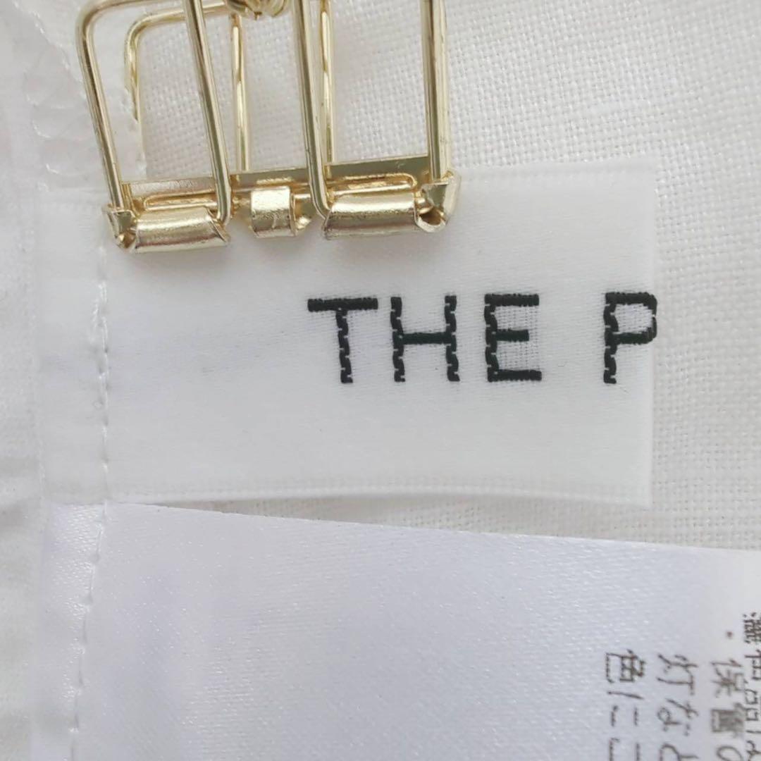 ウィムガゼット　THE PAUSE 　長袖ブラウス　フリル付き　ホワイト　麻　F