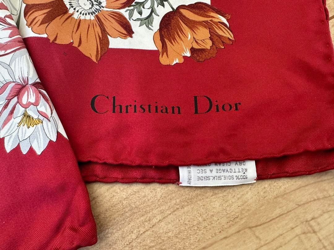 Christian Dior クリスチャンディオール フラワーモチーフ スカーフ