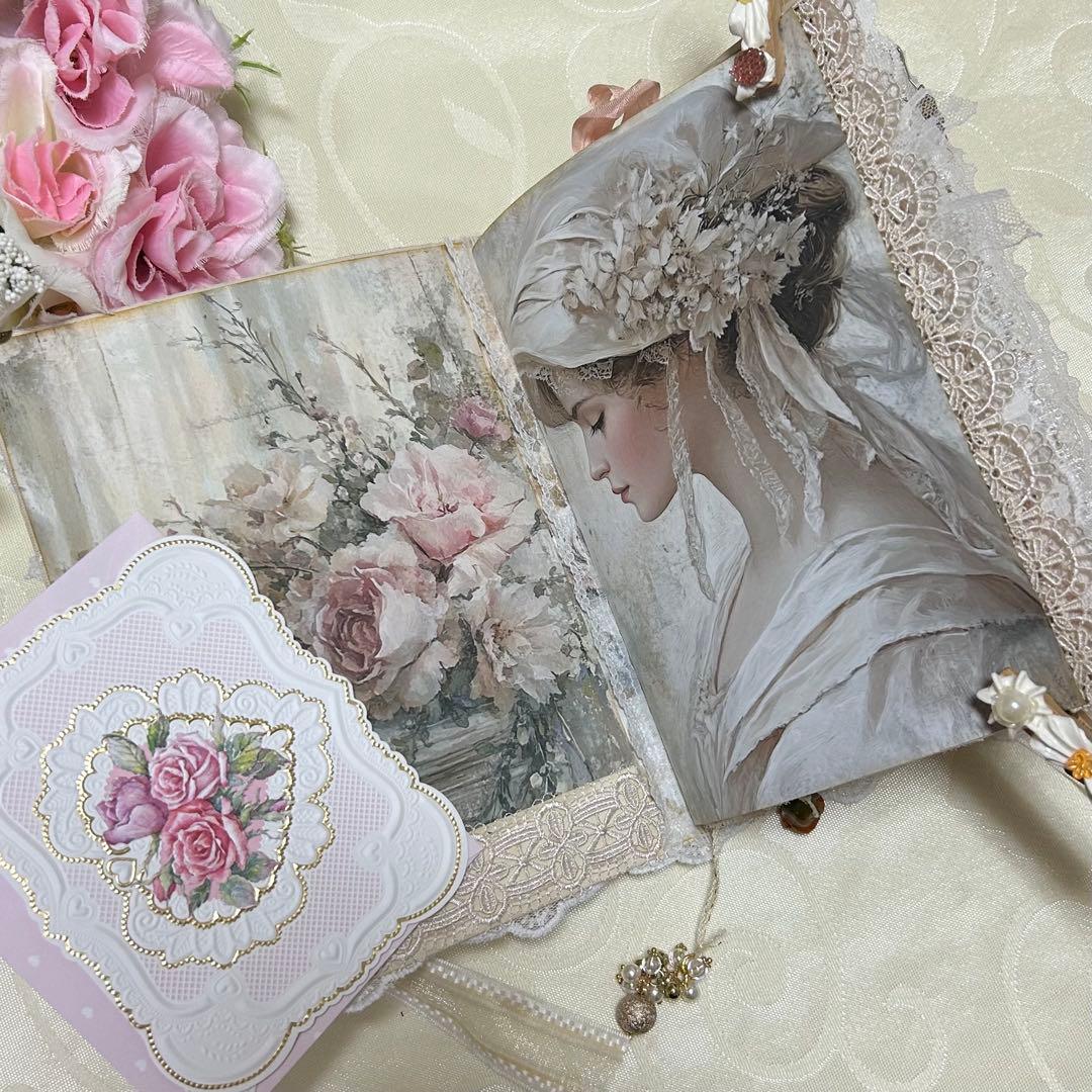 薔薇とレースのジャンクジャーナル・雑記帳トレペ仕様　Classical Lady