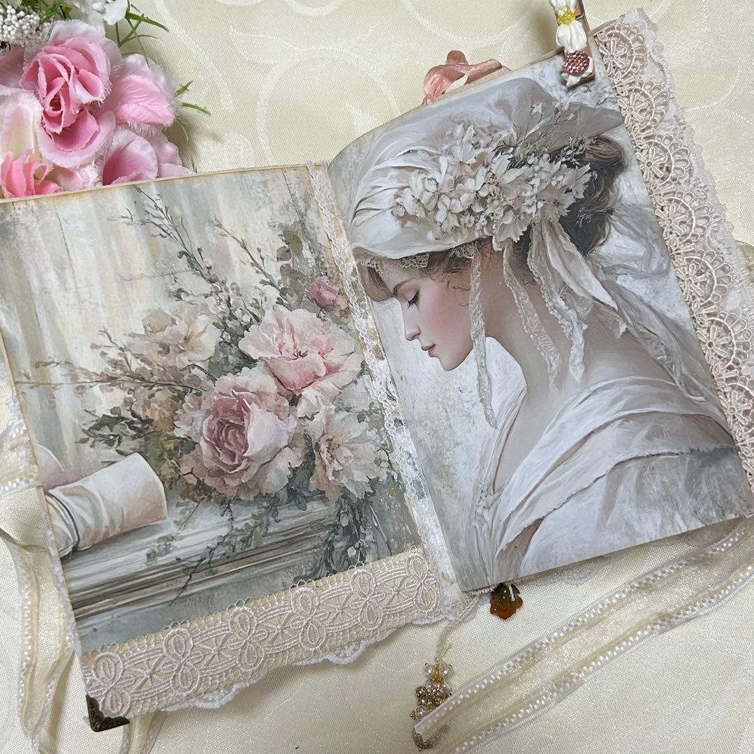 薔薇とレースのジャンクジャーナル・雑記帳トレペ仕様　Classical Lady