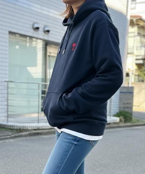 【新品】AMI PARIS アミパリス パーカー ネイビー M 男女兼用