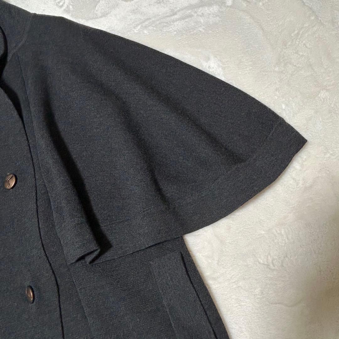 美品✨MAGGY TOKYOダークグレー ケープコート カーディガン　ウール