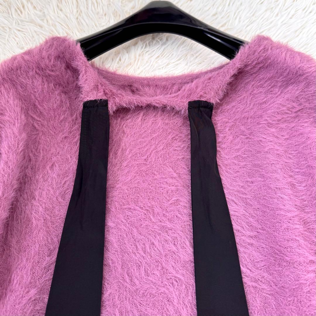 人気✨グレースコンチネンタル チュールニットワンピース 36 セットアップ 紫