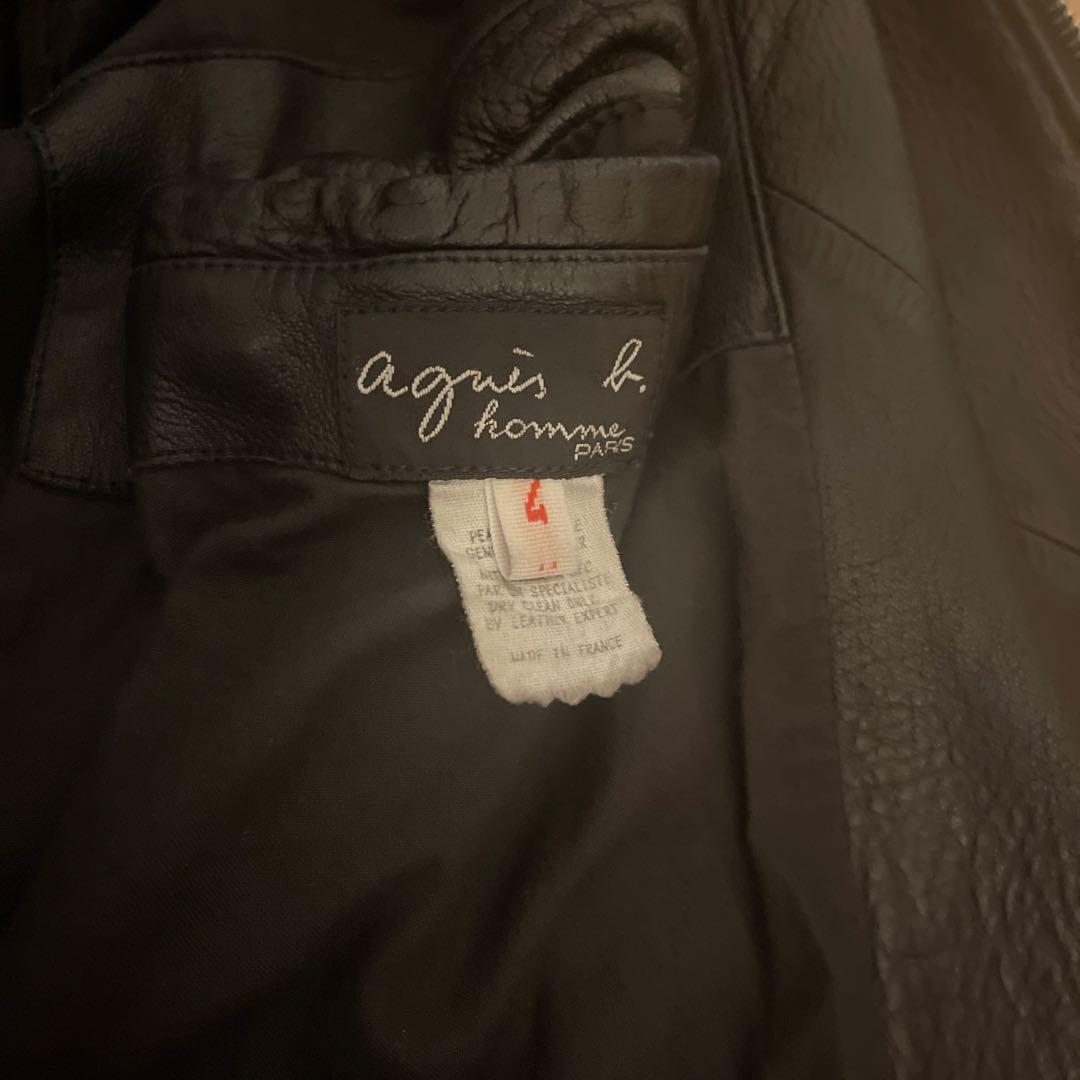 agnes b アニエスベー　レザー　サイズ4 フランス製　ririジップ