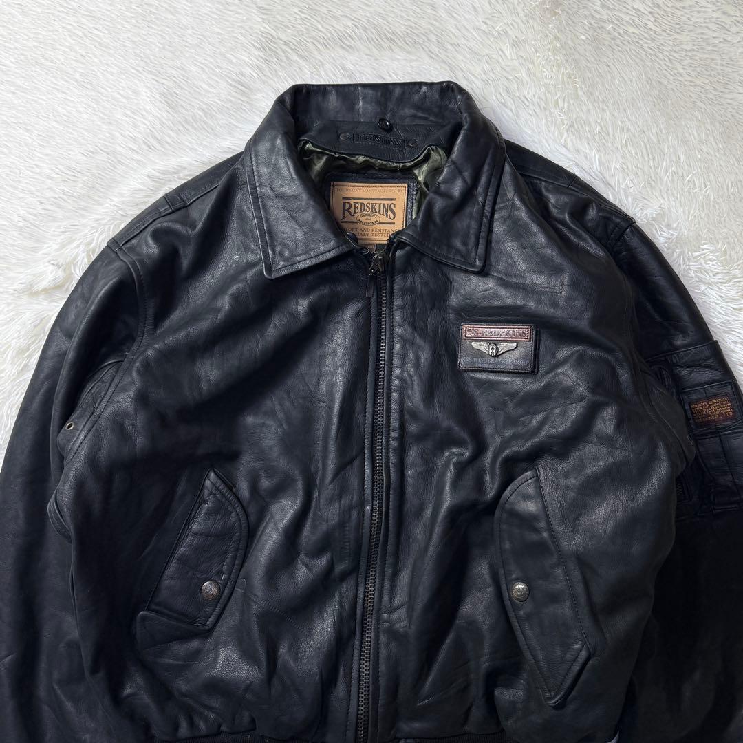 【90s】REDSKINS レザー フライトジャケット XL フランス空軍仕様
