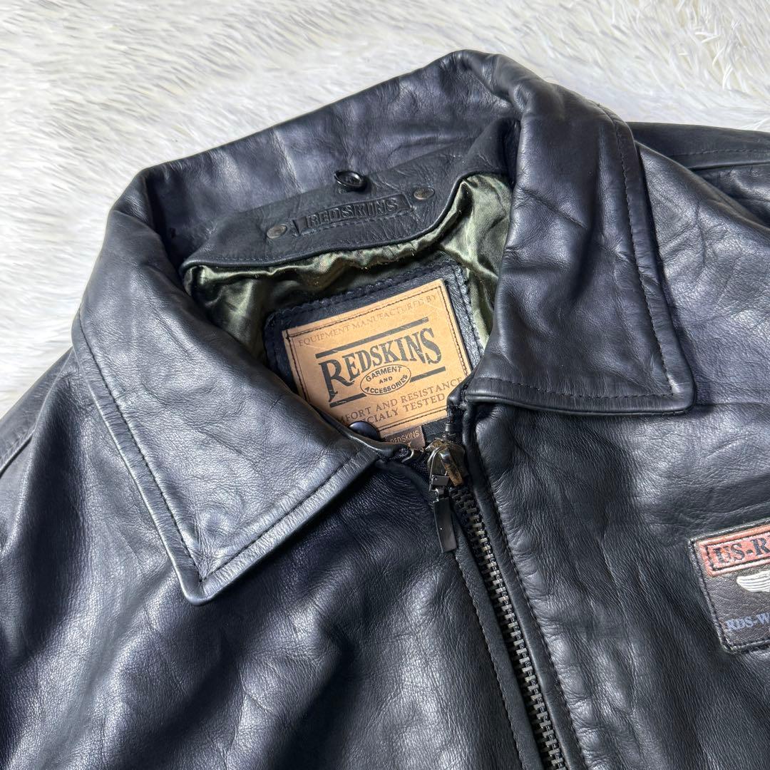 【90s】REDSKINS レザー フライトジャケット XL フランス空軍仕様