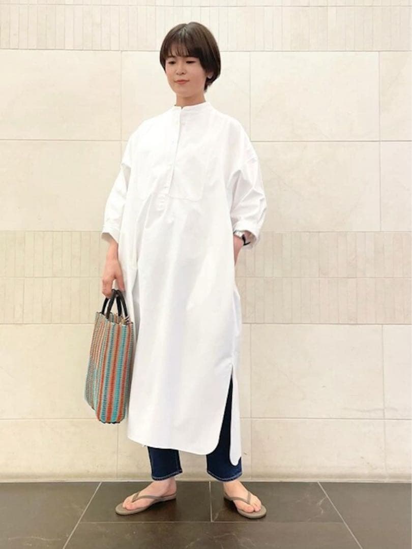 SHIPS Primary Navy Labelシャツワンピ