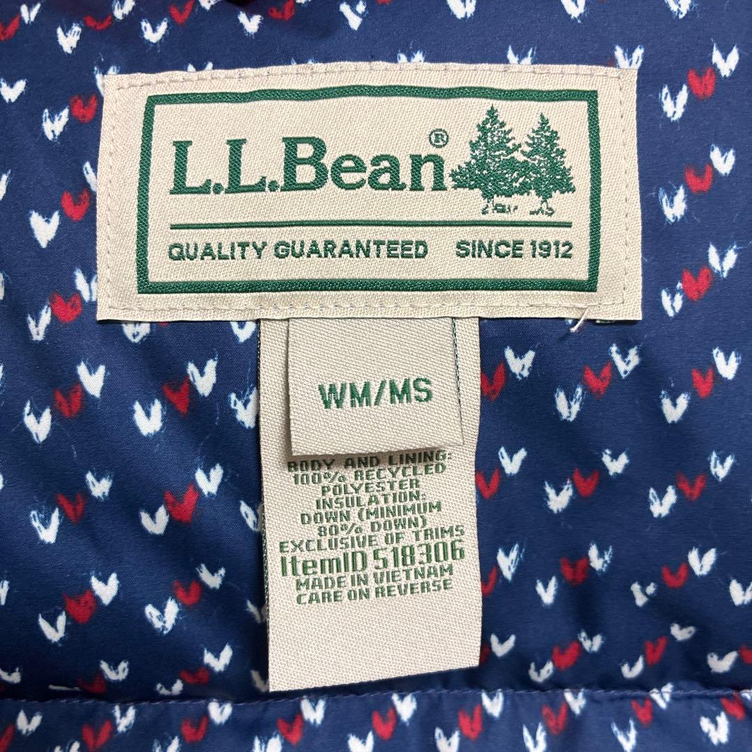 80s復刻L.L.Bean ダウンベスト 裏生地バーズアイ　リバーシブル