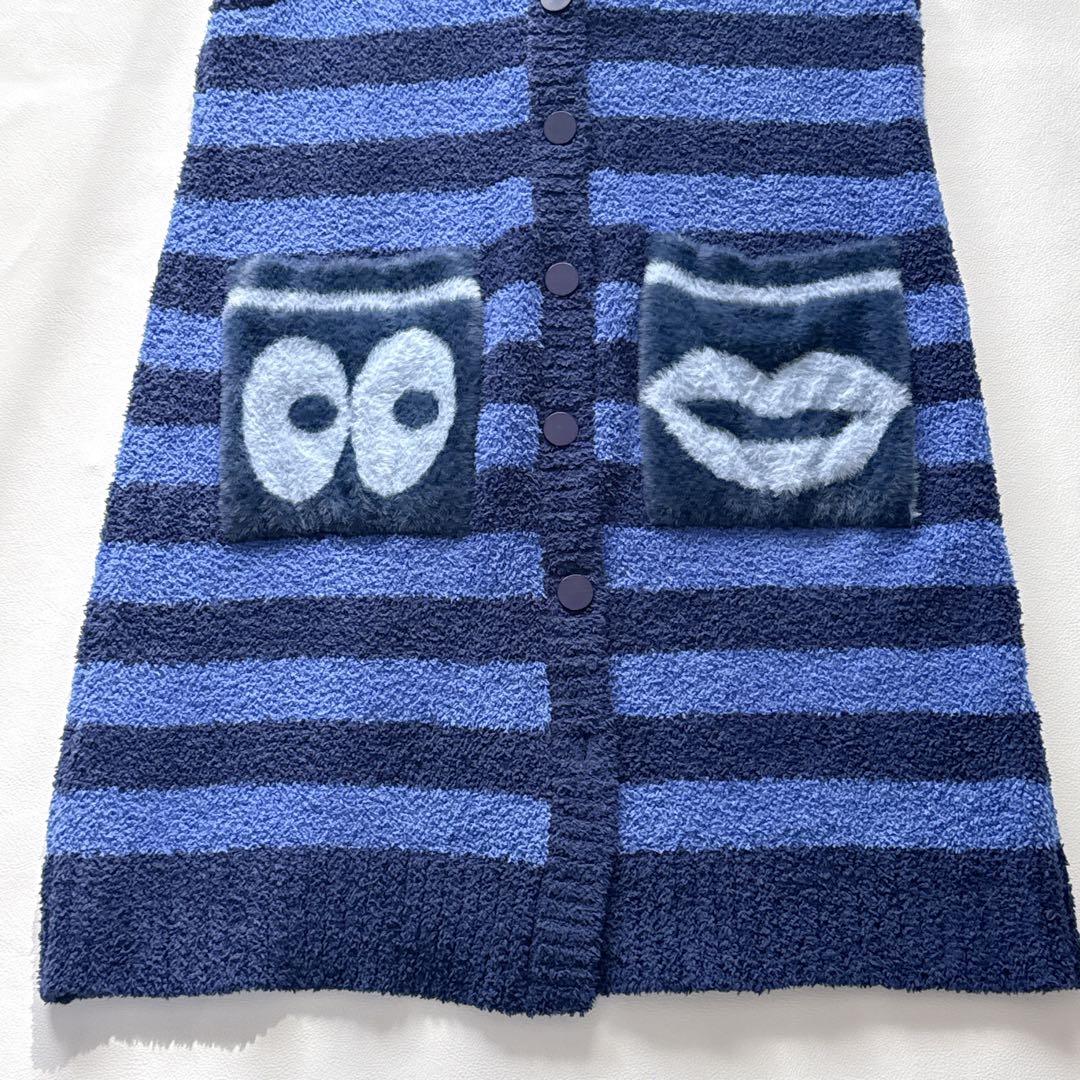 オレボレブラ　アルベロベロ ロングニットカーディガン　ロングベスト　ブタ刺繍