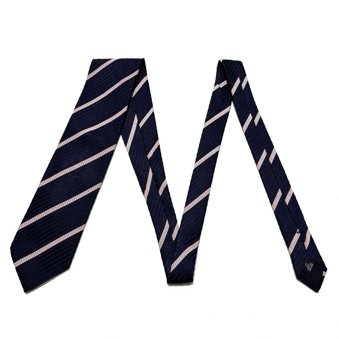 極美品　TIE YOUR TIE タイユアタイ　ネイビー　ストライプ
