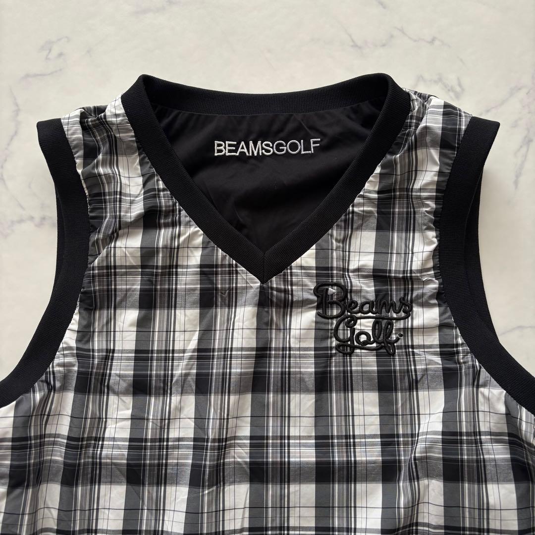 BEAMS GOLF ビームスゴルフ ベスト リバーシブル 黒 ロゴ刺繍