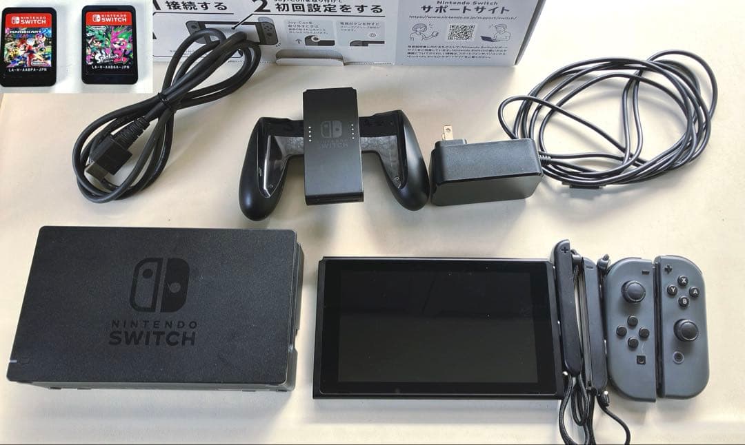 Nintendo Switch 本体 グレー マリオカート8、スプラ2付き