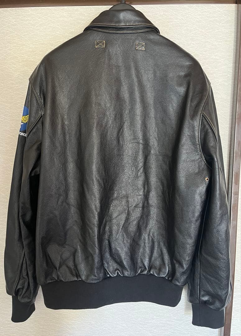 美品　Willis&　A-2 フライトレザージャケット　ブラックXL