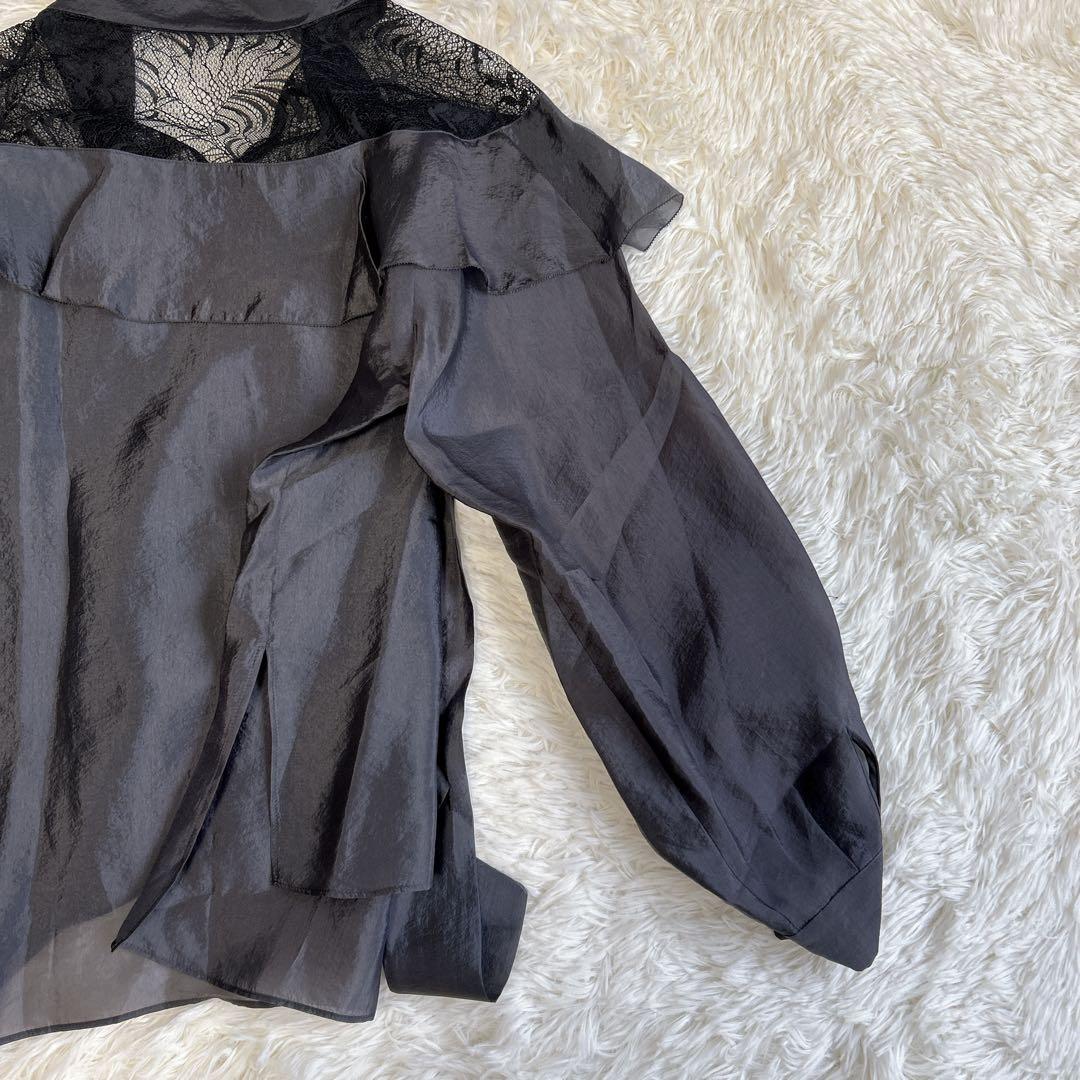 ✨美品✨25ss ヴェルメイユパーイエナ レースブラウス リボン サテン