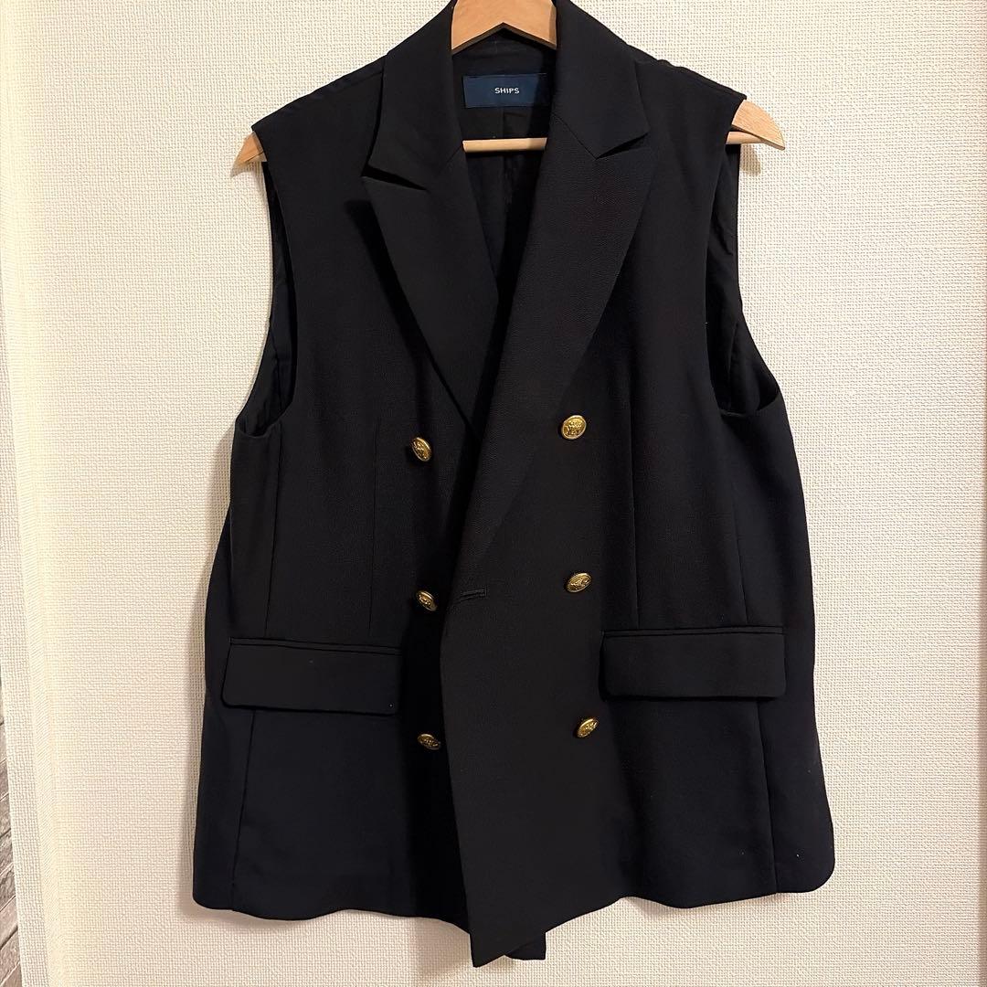 【未使用品！】SHIPS TW ギャバ テーラー ジレ