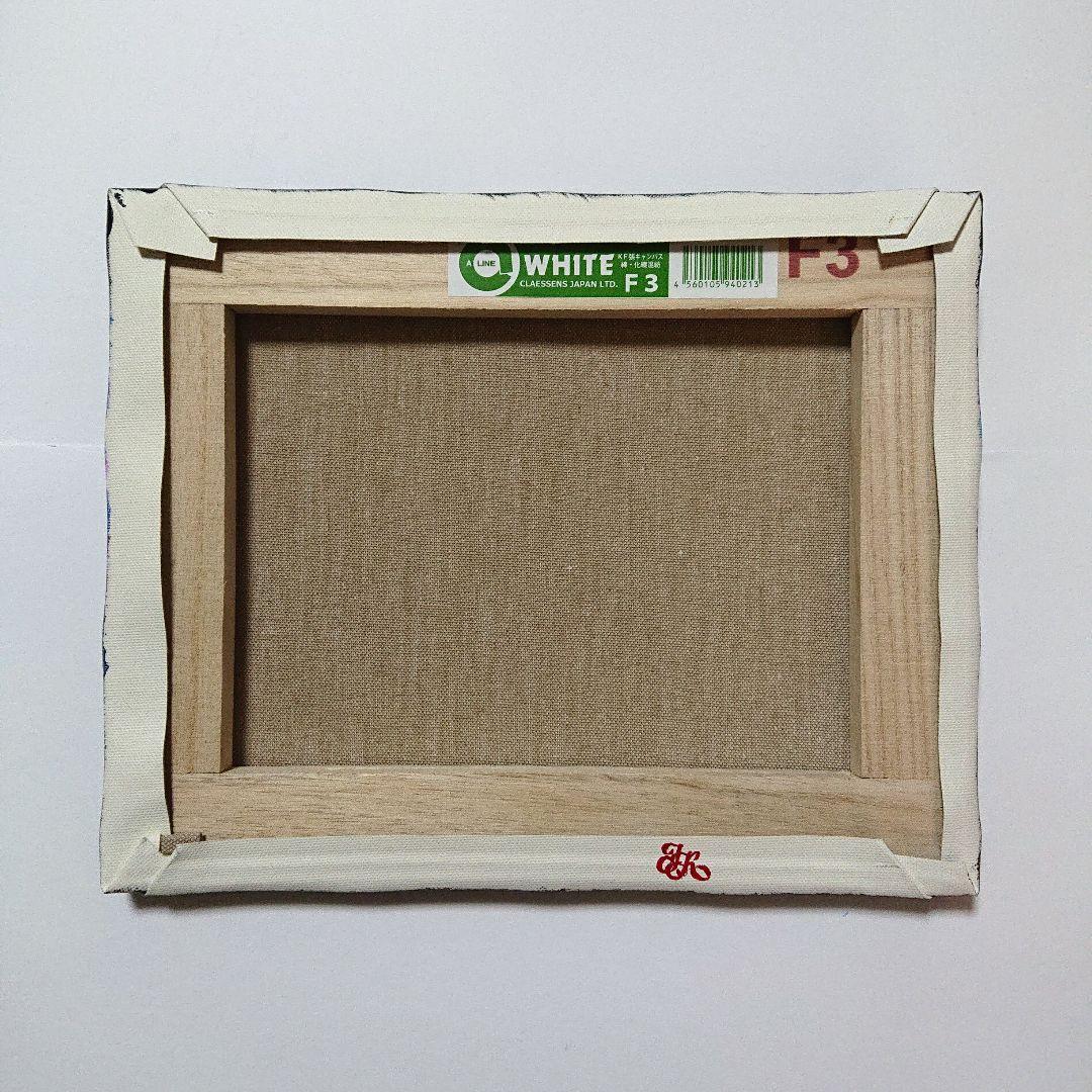 【コスモスの夜】アクリル画 F3 風景画 絵画