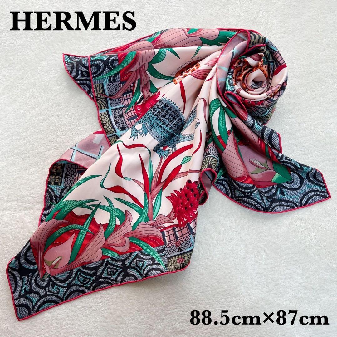 エルメス HERMES カレ90 ザンベジ川の行進 シルク　スカーフ