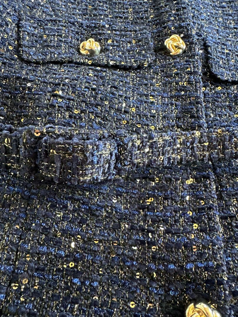 ✨美品❤️✨ZARA テクスチャーベスト ジレ ツイード ベルト 金ボタン M