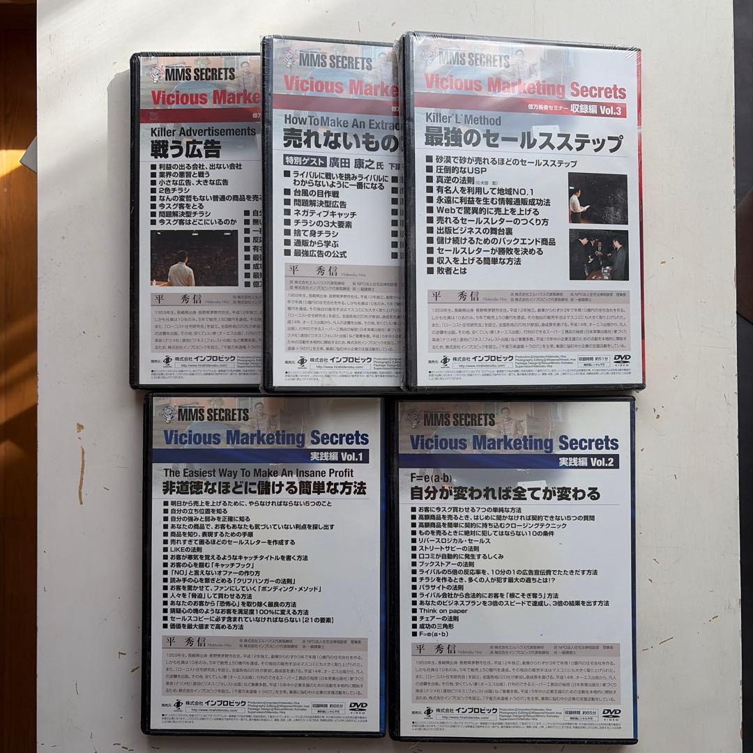 億万長者セミナー MMS SECRETS 収録編と実践編DVD10枚平秀信
