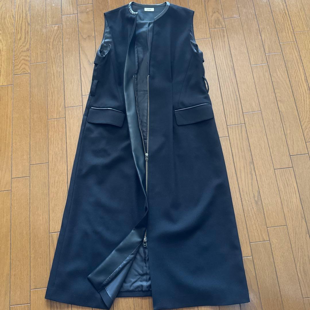 ROPÉ ダブルジップロングジレ　ブラック　サイズ38