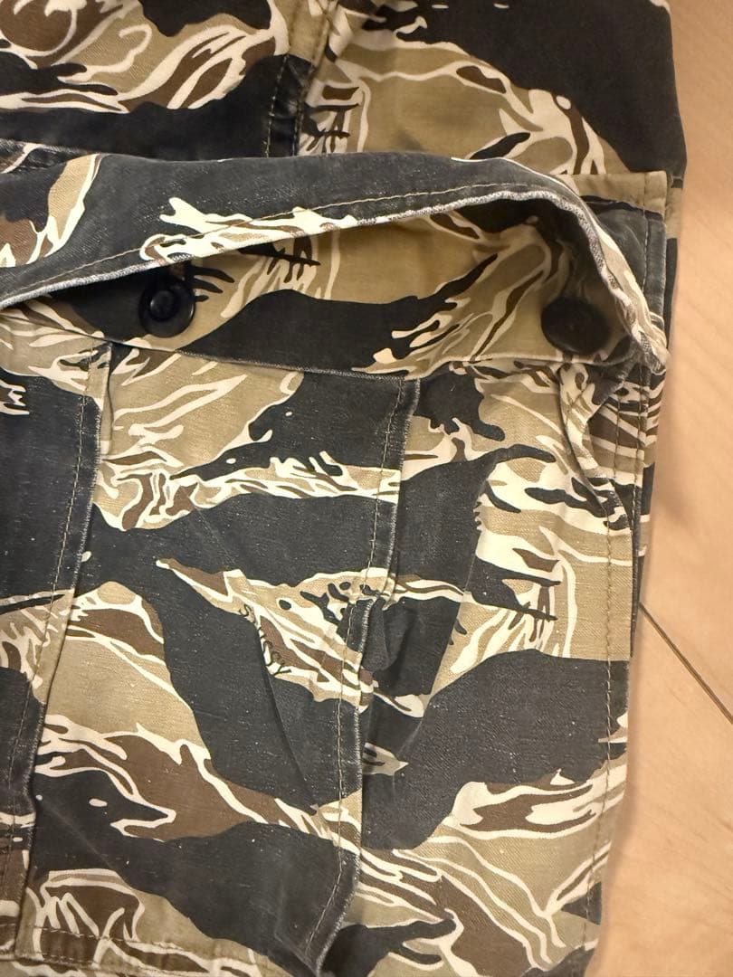 タ*ー様 00s old stussy タイガーカモ カーゴパンツ 34 ボタン