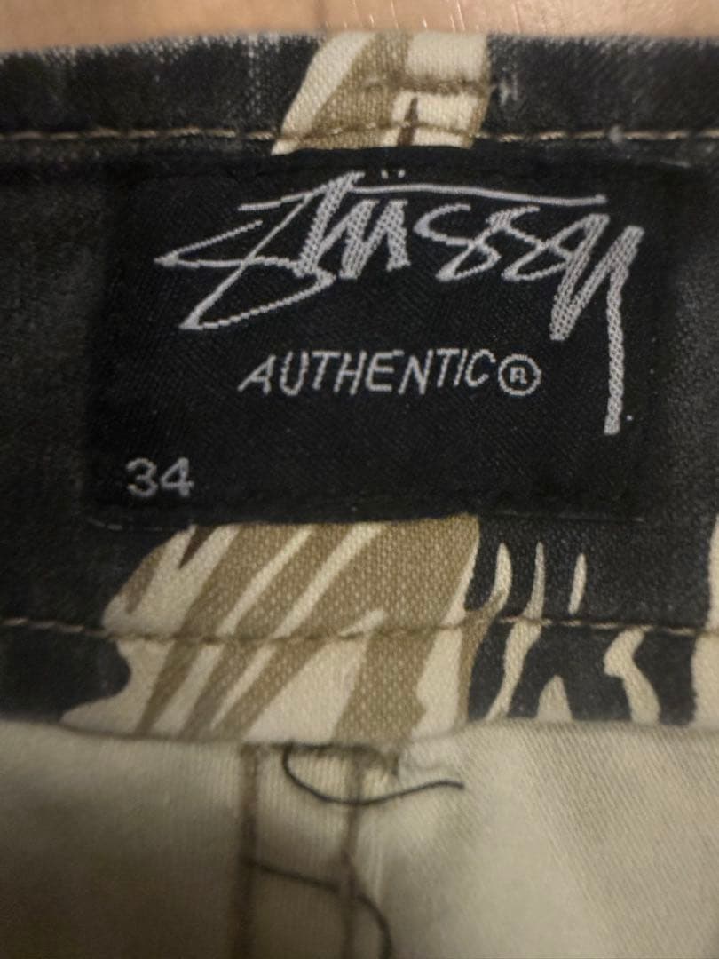 タ*ー様 00s old stussy タイガーカモ カーゴパンツ 34 ボタン