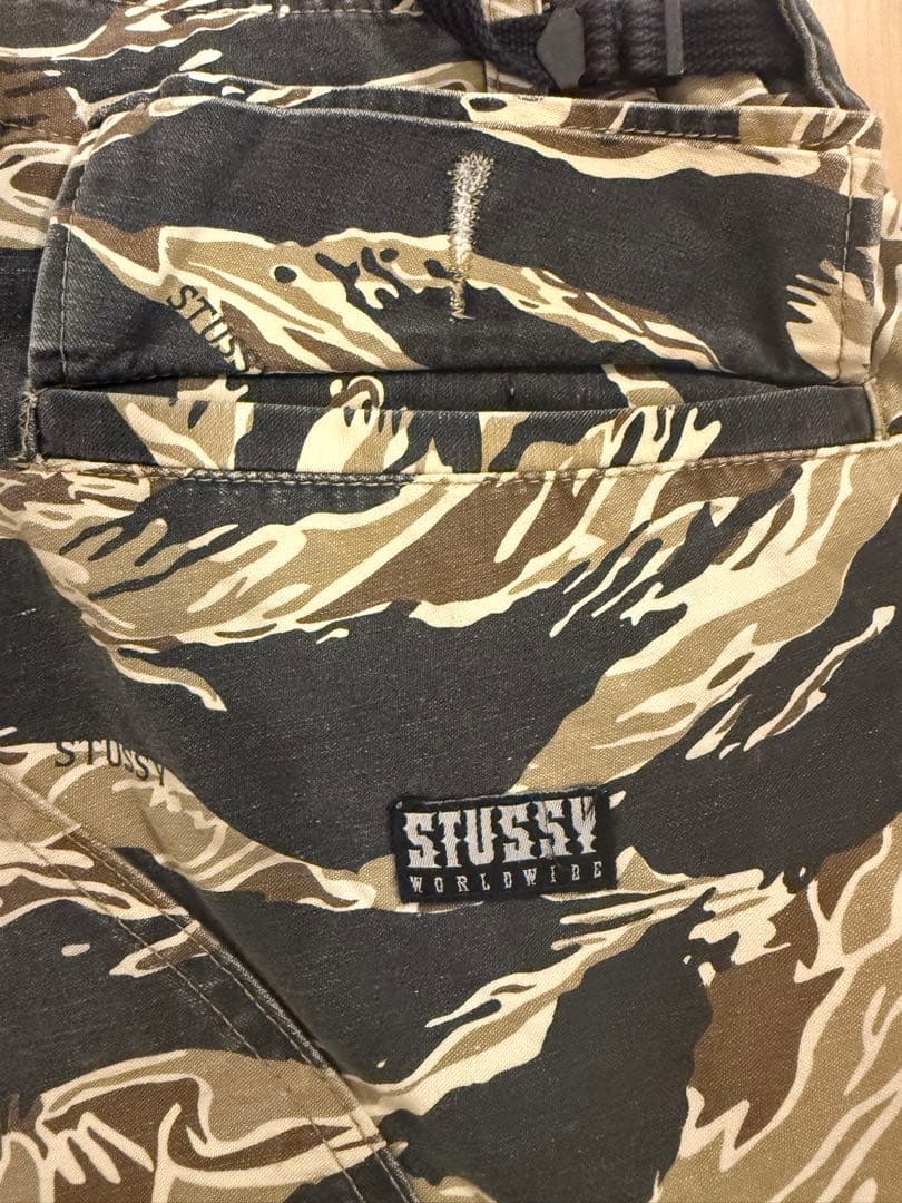 タ*ー様 00s old stussy タイガーカモ カーゴパンツ 34 ボタン