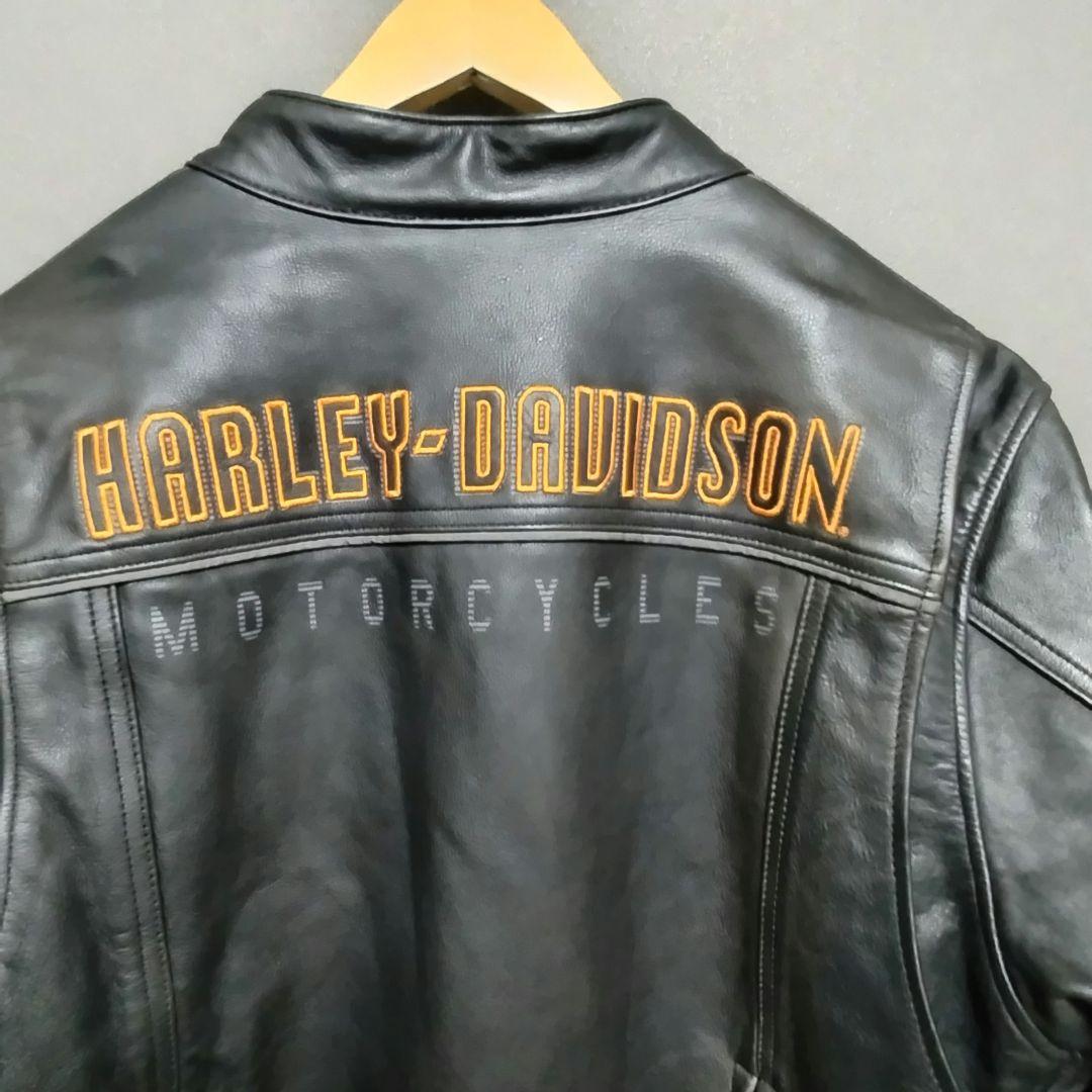 HARLEY-DAVIDSON ブラックシングルレザージャケット Lサイズ