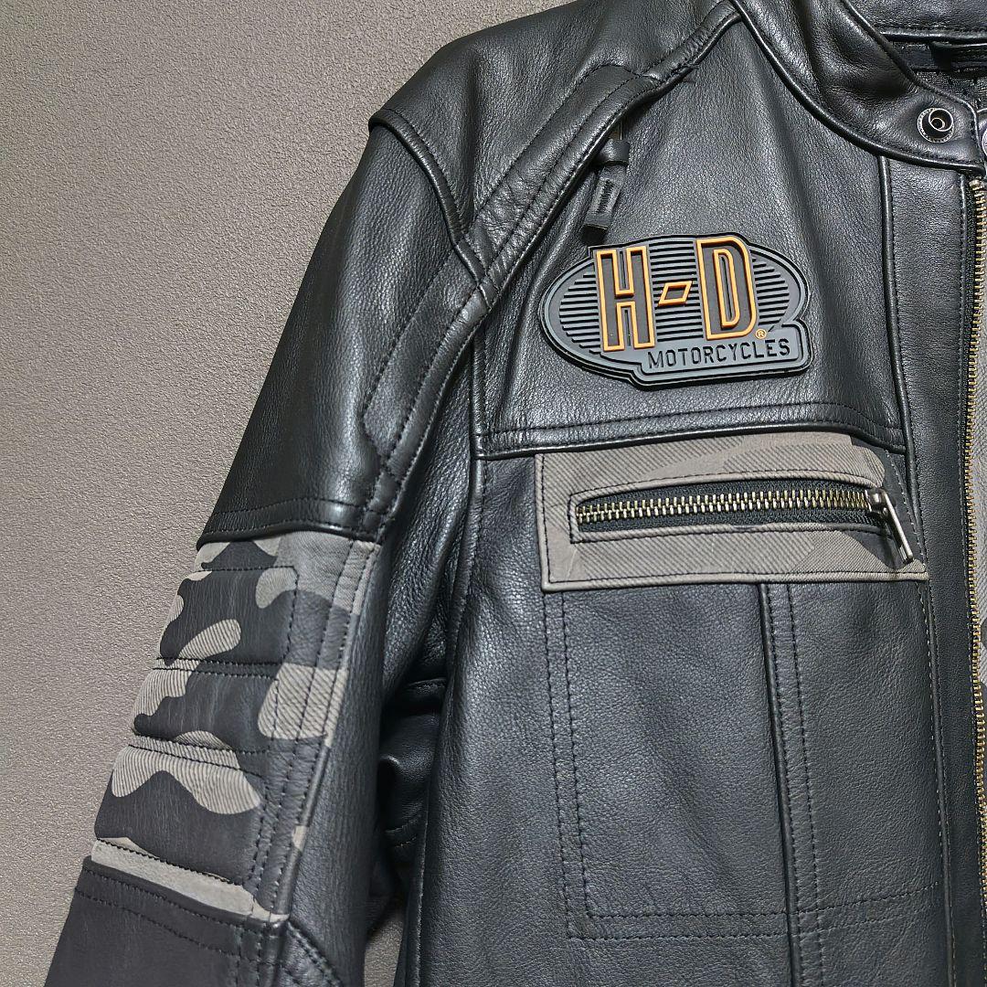 HARLEY-DAVIDSON ブラックシングルレザージャケット Lサイズ