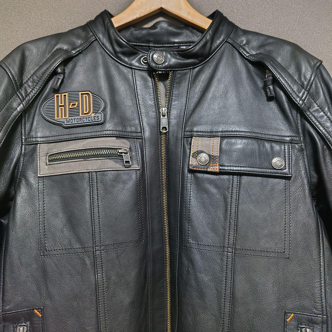 HARLEY-DAVIDSON ブラックシングルレザージャケット Lサイズ