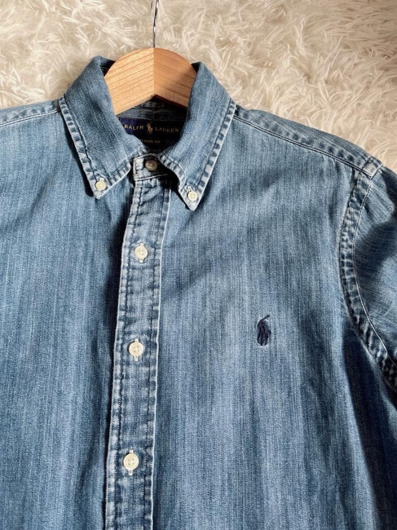 Ralph Lauren ダンガリー ポニー刺繍クラシックフィット デニムシャツ