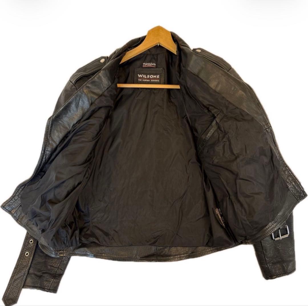 Wilsons Leather ダブルライダースジャケット ブラック M