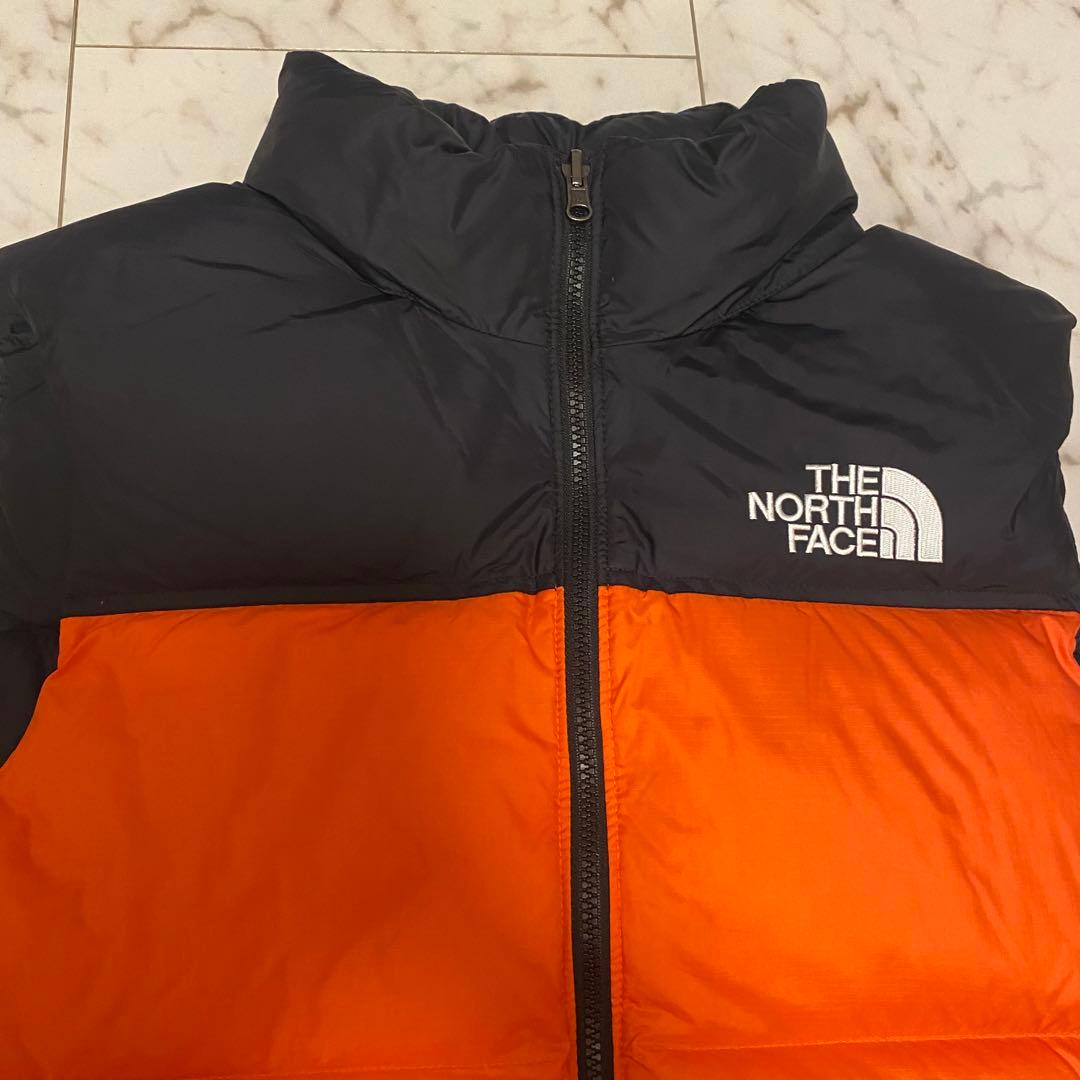 THE NORTH FACE ダウンベスト オレンジ/ブラック