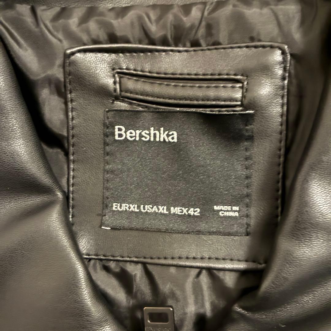 Bershka ブラック レザージャケット XL