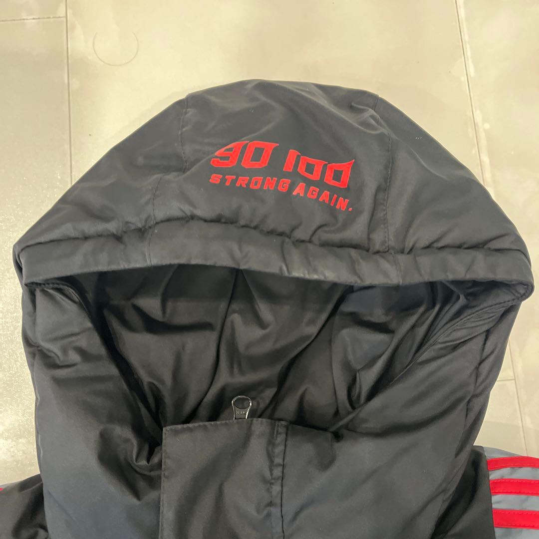 adidas サッカー ベンチコート 黒/赤