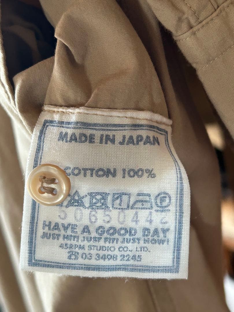 ベージュシャツワンピース 長袖