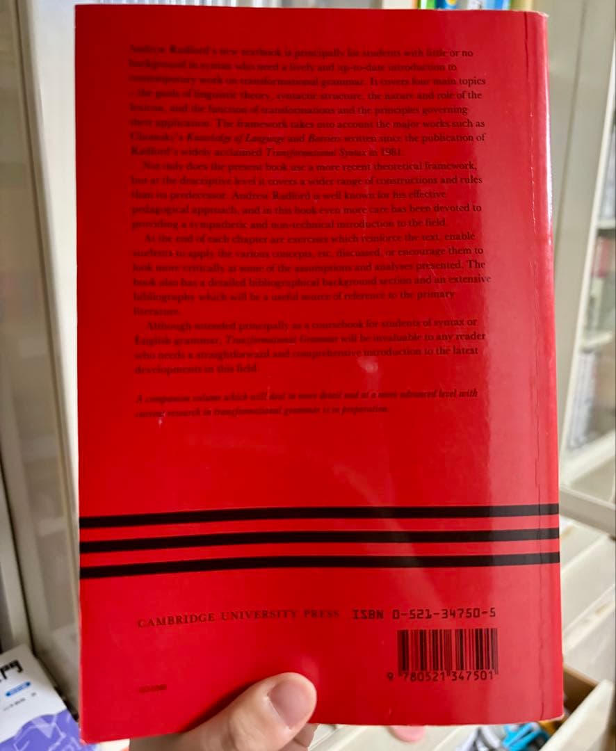 語学・辞書・学習参考書 Transformational Grammar: A First Course