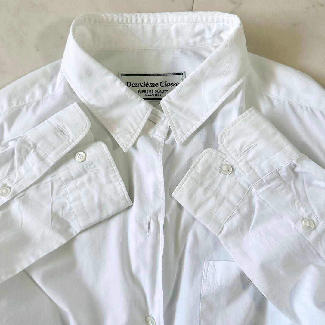 美品♪ドゥーズィエムクラス AIBINI WASHシャツ コットン 白シャツ