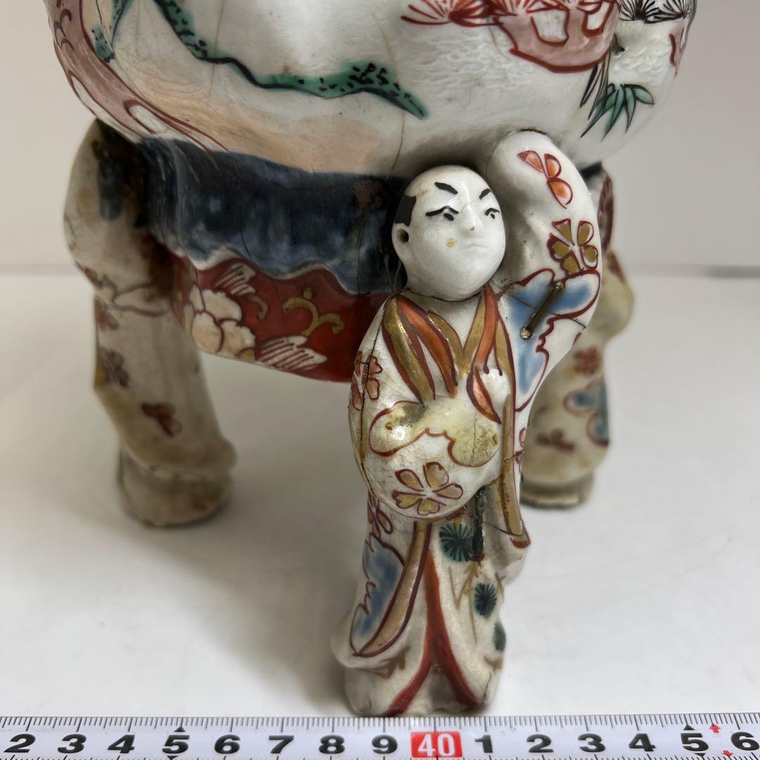 江戸中期　元禄伊万里　飾り壺　木箱付　高さ約39㎝　東Y8-0218☆2F