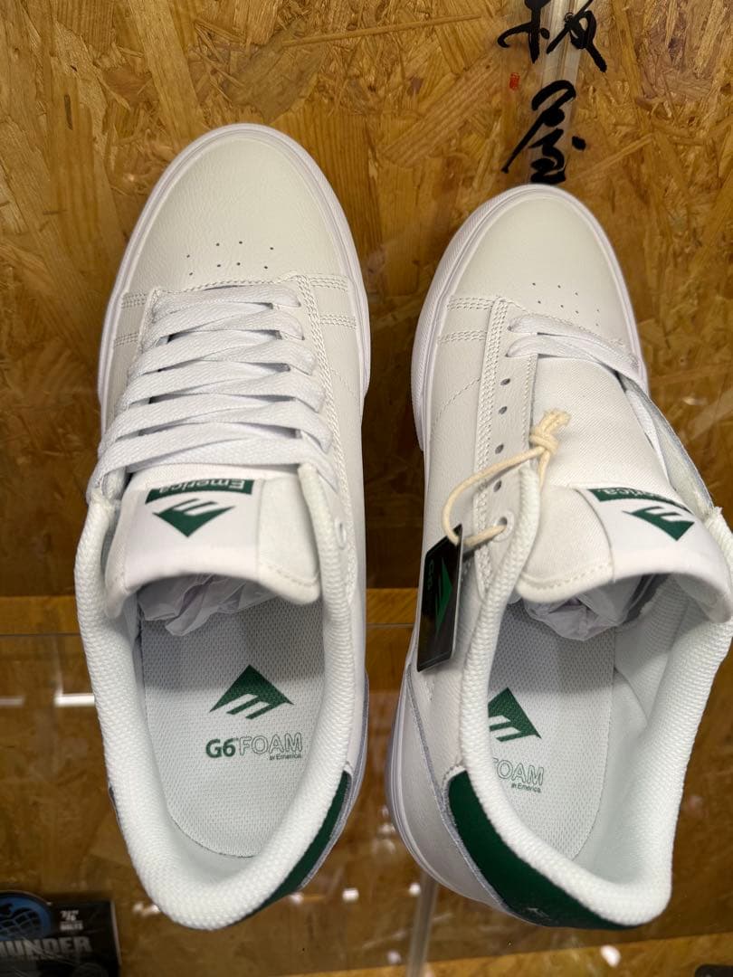 スケボー シューズ Emerica MOCA ホワイト/グリーン 27.5cm