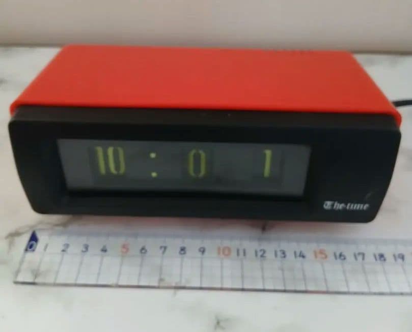 新生電機「The time」昭和レトロ 希少品 横回りデジタル置時計