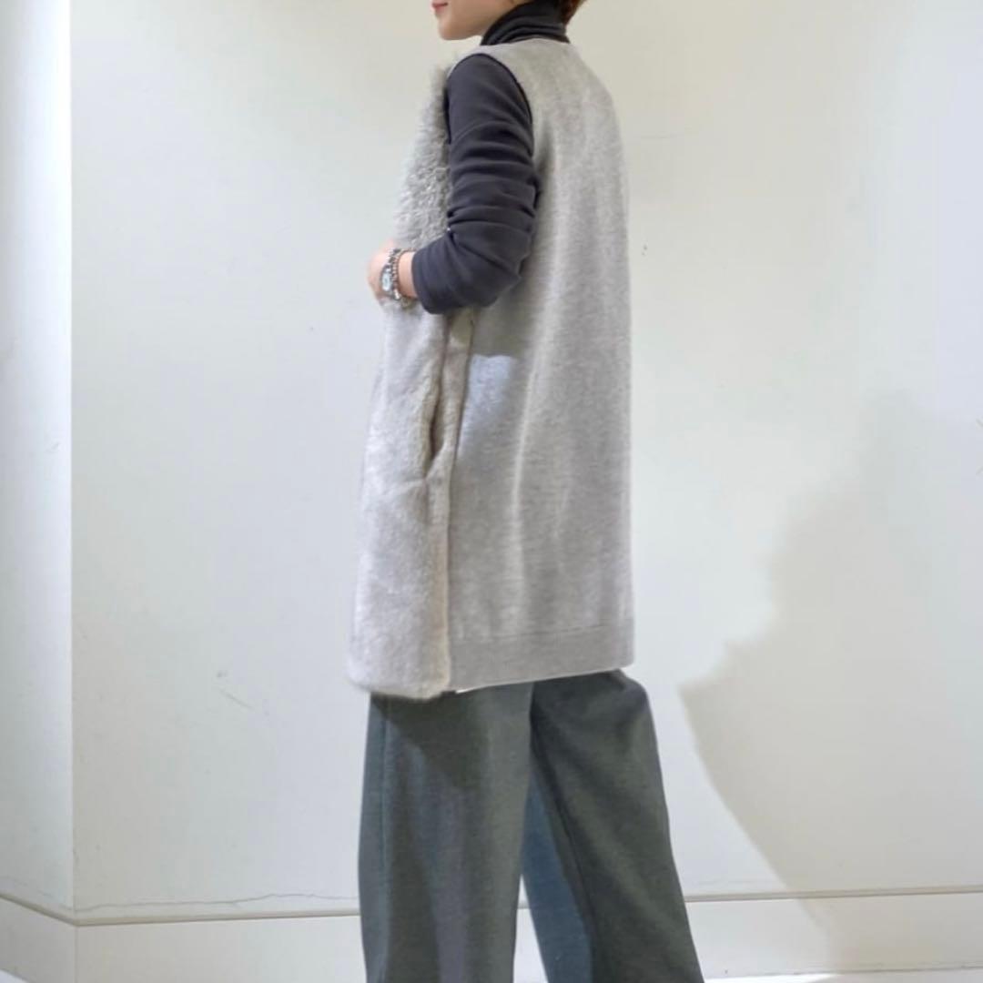 allureville アルアバイル フェイクファーコンビニットジレ