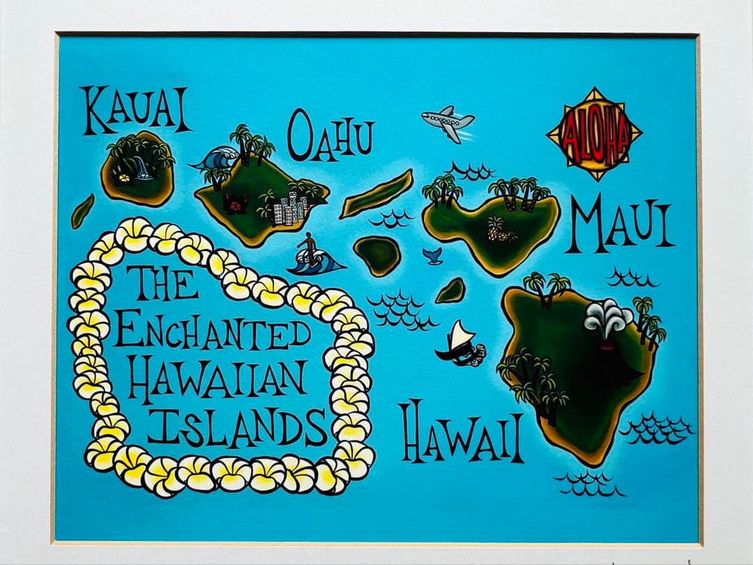 Heather Brown Art Print. ‘’Hawai’i Map’’