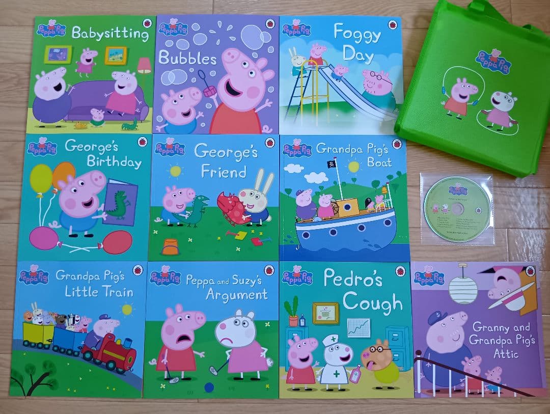 正規品 新品 Peppa Pig 10冊 大きい絵本 CD付 幼児 洋書 英語